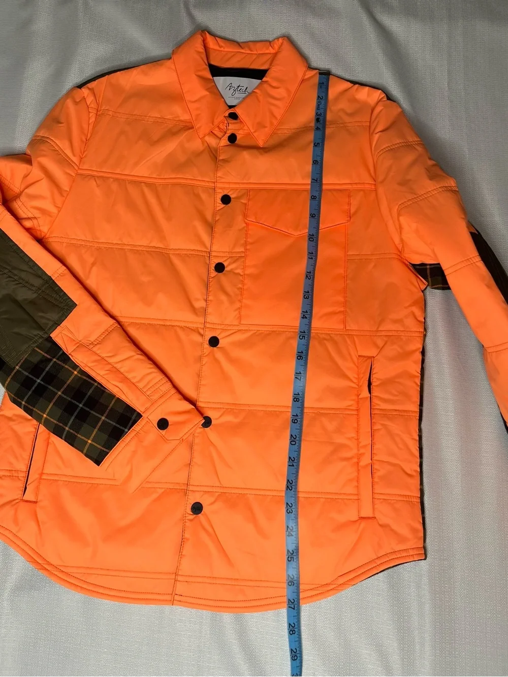 Aztech Mountain Quilted Puffer Primaloft Jacket with Plaid Back